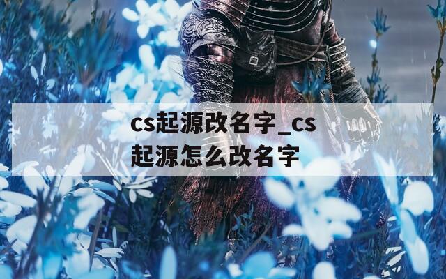 cs起源改名字_cs起源怎么改名字