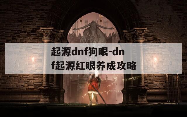 起源dnf狗眼-dnf起源红眼养成攻略