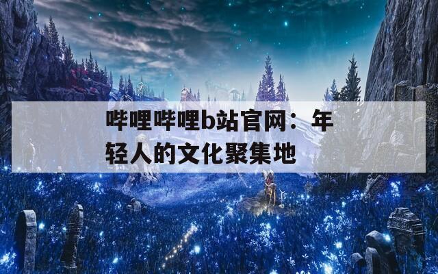 哔哩哔哩b站官网：年轻人的文化聚集地