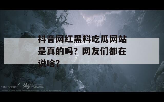 抖音网红黑料吃瓜网站是真的吗？网友们都在说啥？