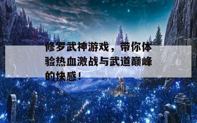 修罗武神游戏，带你体验热血激战与武道巅峰的快感！