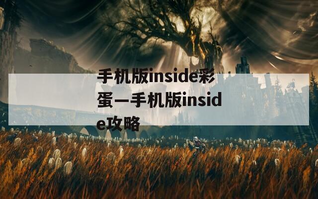 手机版inside彩蛋—手机版inside攻略