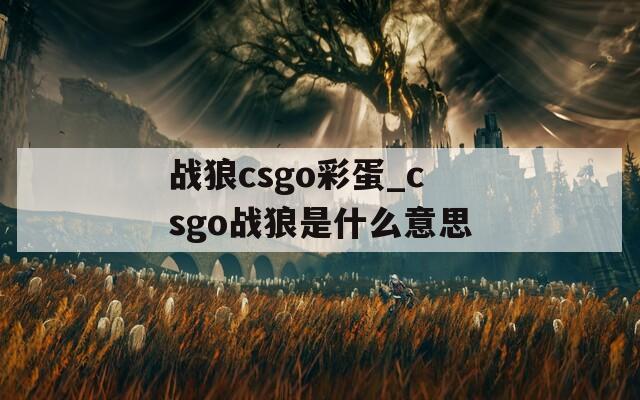 战狼csgo彩蛋_csgo战狼是什么意思