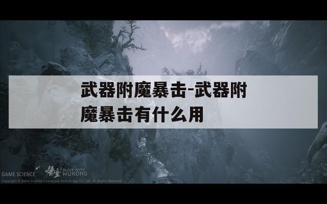 武器附魔暴击-武器附魔暴击有什么用